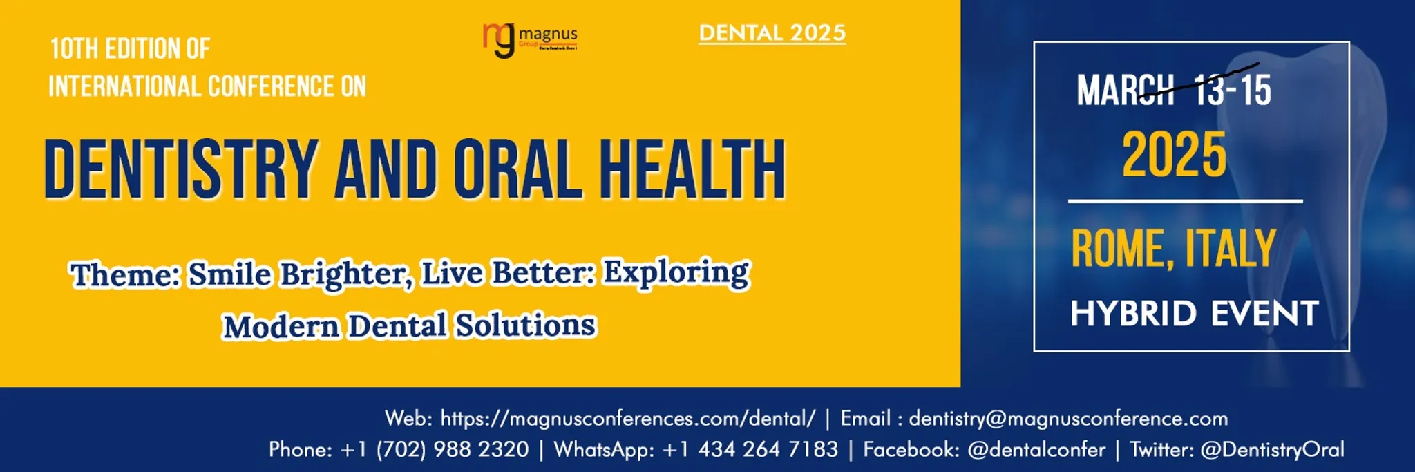 10th Edition of International Conference on Dentistry and Oral Health